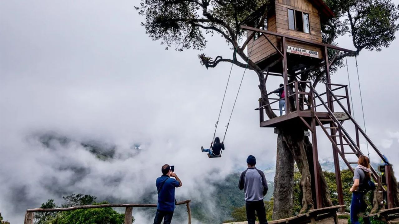 Trekking To The Tree House In Baños De Agua Santa