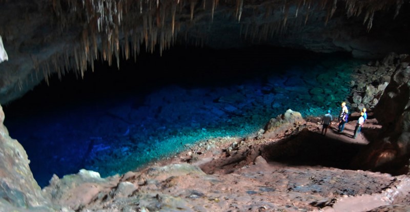 Awesome Blue Lake Cave, Mato Grosso Do Sul, Brazil